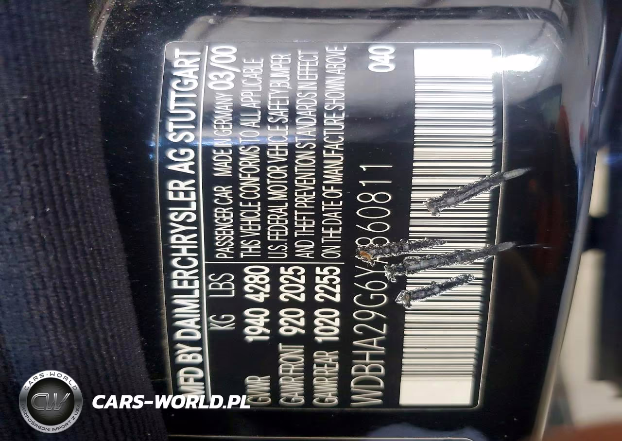 2000 Mercedes-Benz C 280 VIN:WDBHA29G6YA860811 - 12