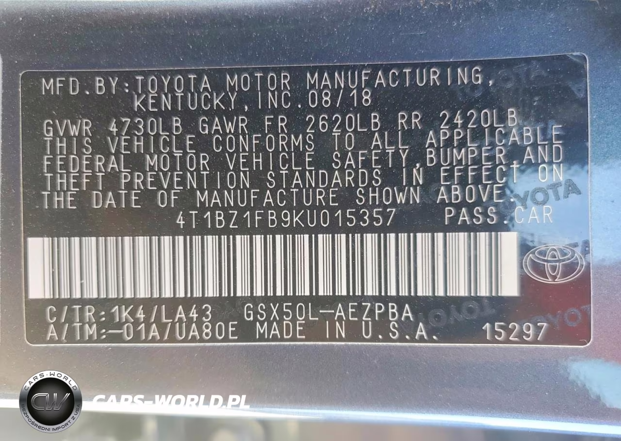 2019 Toyota Avalon Limited VIN:4T1BZ1FB9KU015357 - 12