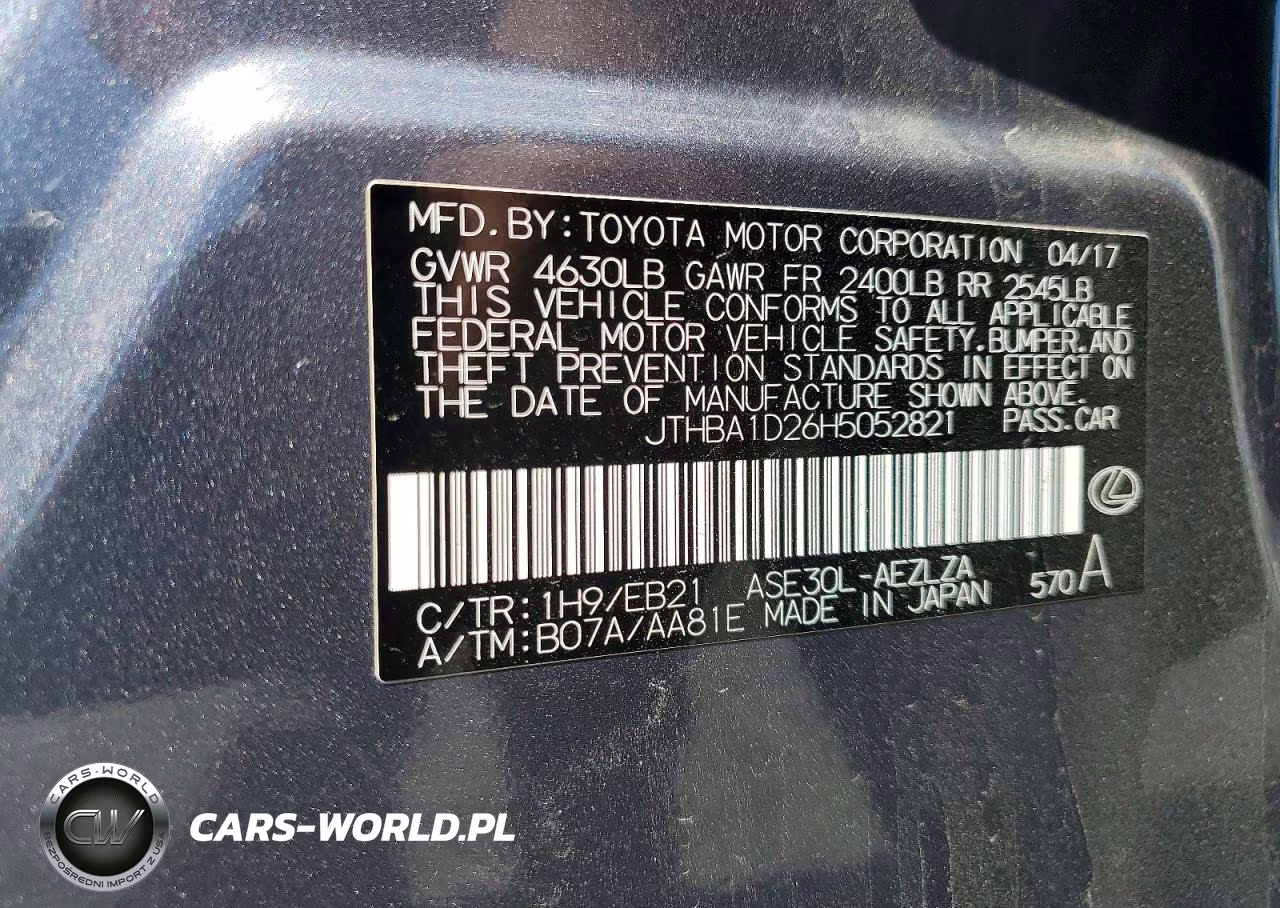 2017 Lexus Is 200T VIN:JTHBA1D26H5052821 - 12
