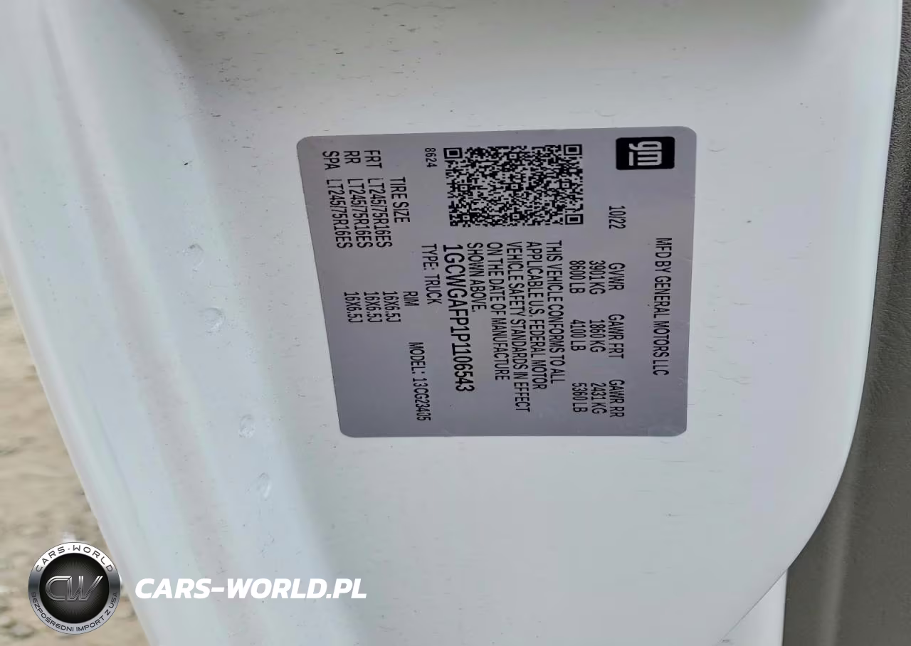 2023 Chevrolet Express Cargo Rwd 2500 Regular Wheelbase Wt VIN:1GCWGAFP1P1106543 - 13
