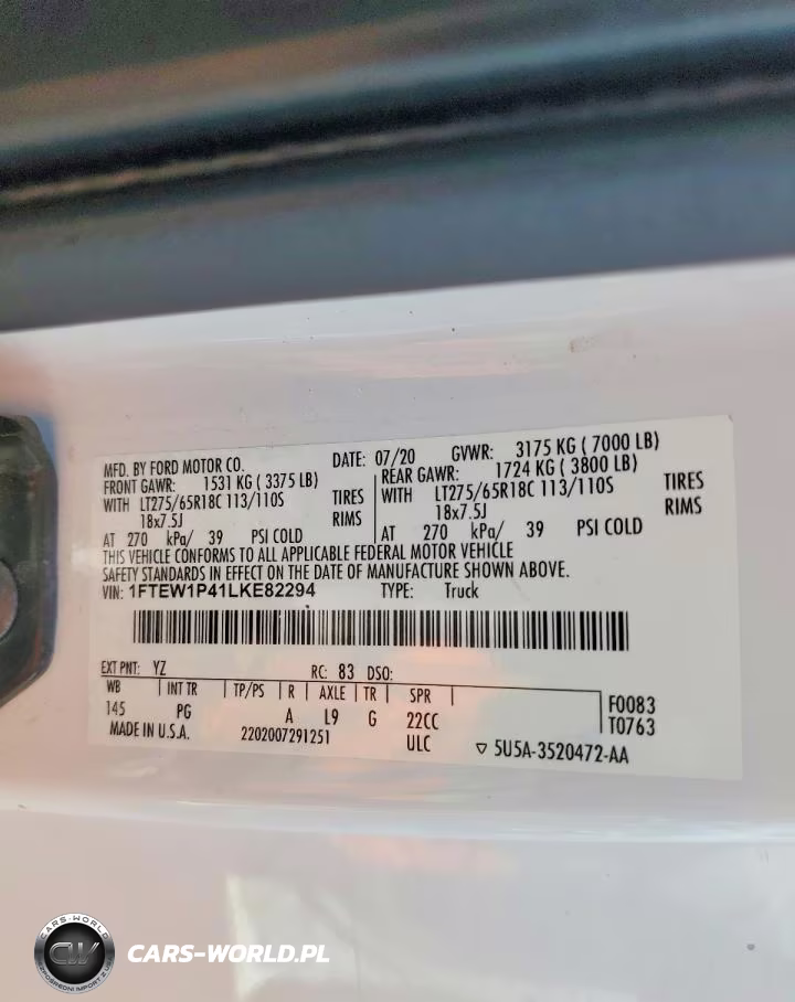 2020 Ford F-150 Police Responder Xl VIN:1FTEW1P41LKE82294 - 12
