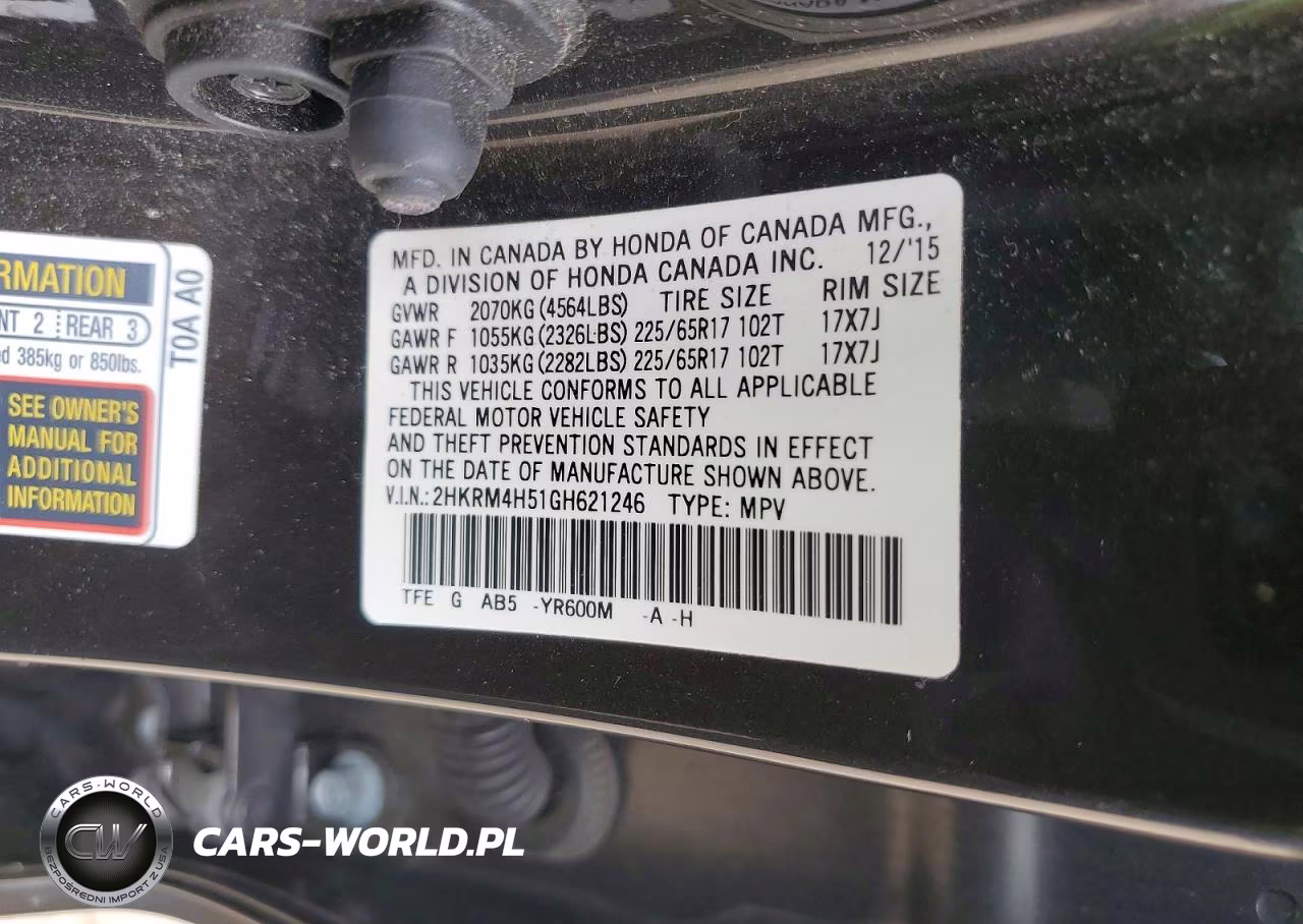 2016 Honda Cr-V Ex VIN:2HKRM4H51GH621246 - 13