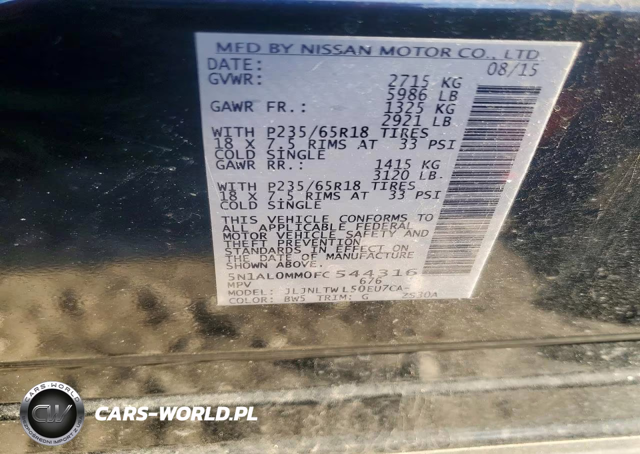 2015 Infiniti Qx60 Base VIN:5N1AL0MM0FC544316 - 13