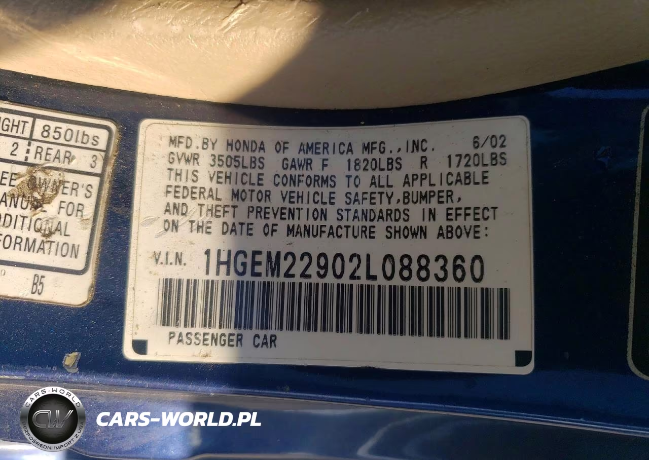 2002 Honda Civic Ex VIN:1HGEM22902L088360 - 12