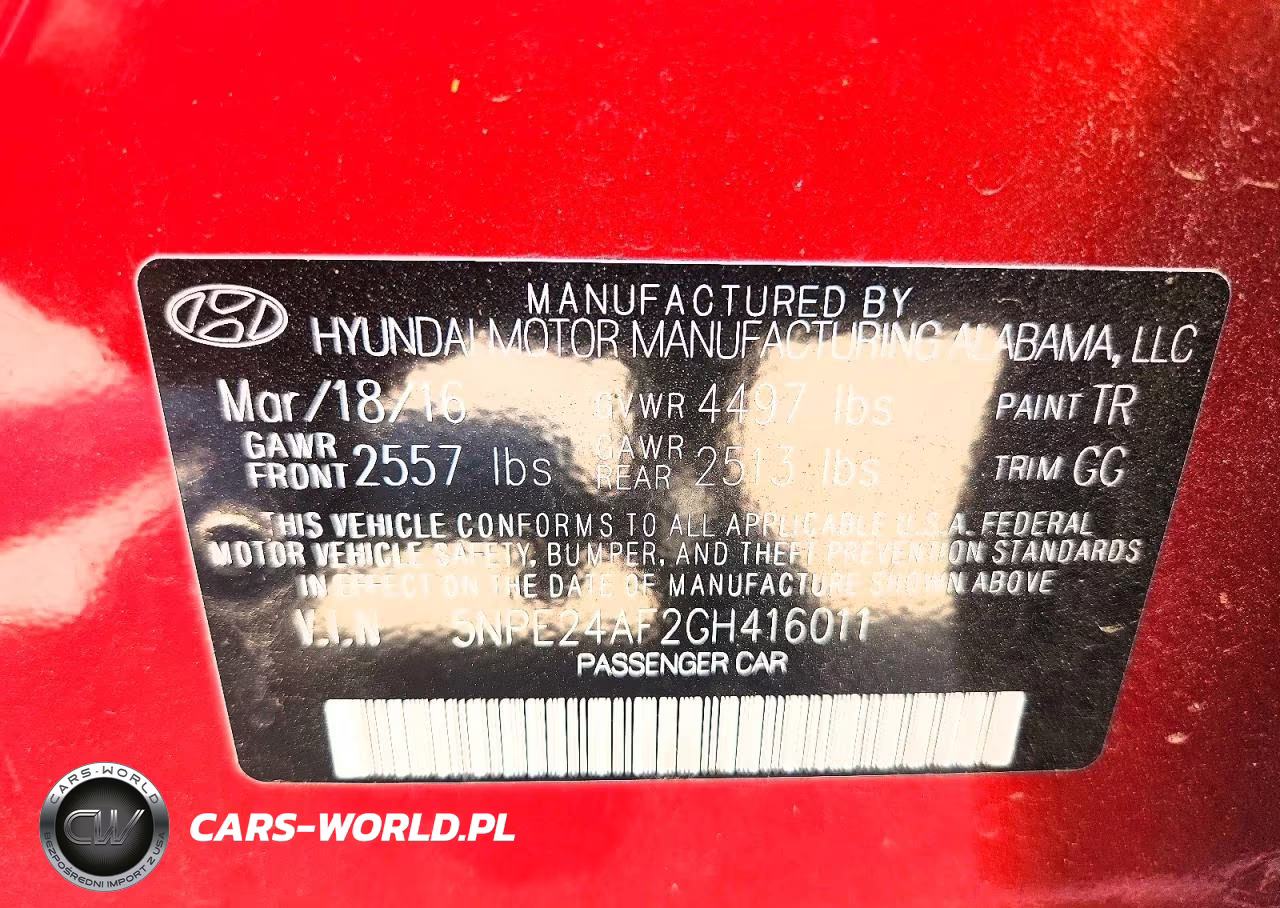 2016 Hyundai Sonata Se VIN:5NPE24AF2GH416011 - 12