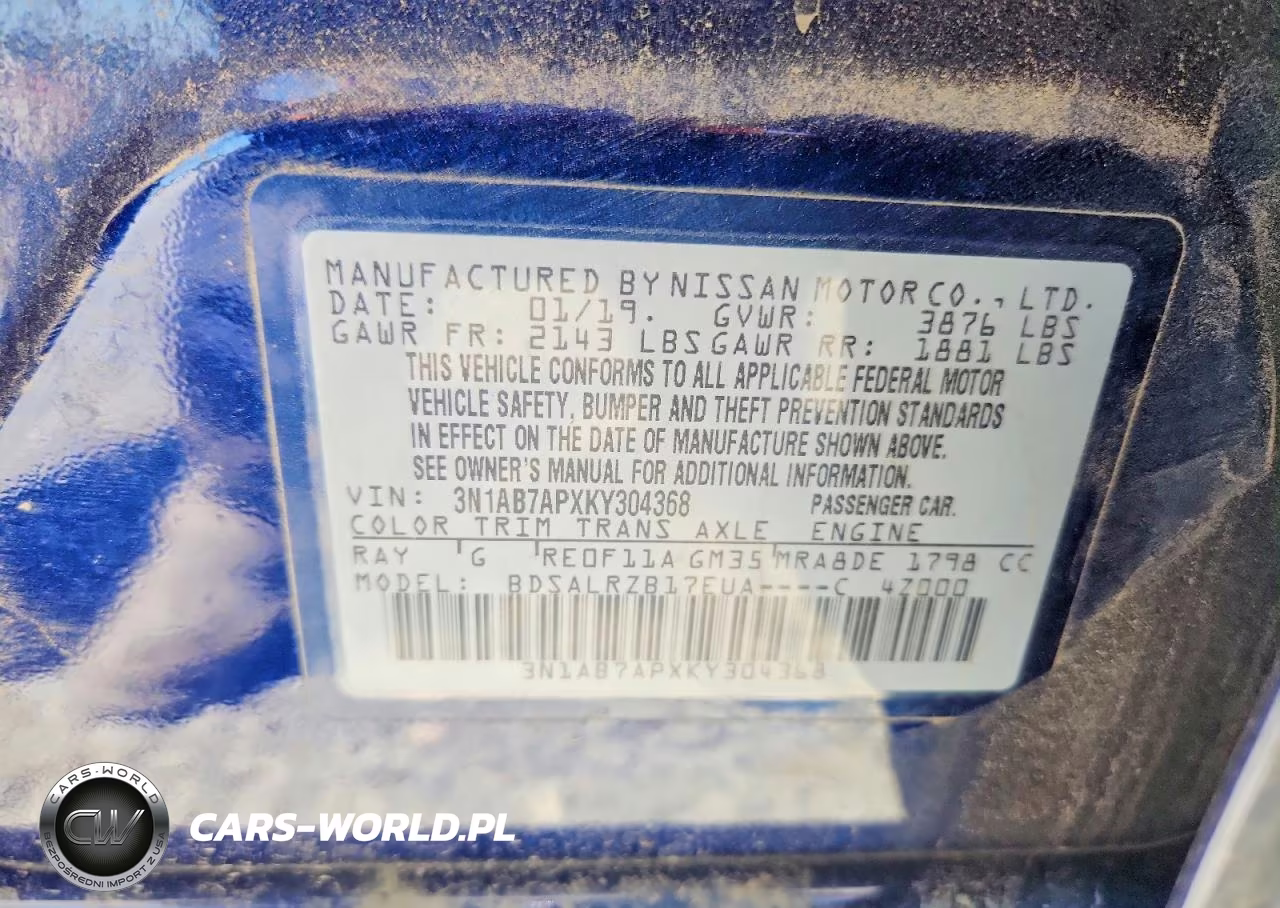 2019 Nissan Sentra Sr VIN:3N1AB7APXKY304368 - 13