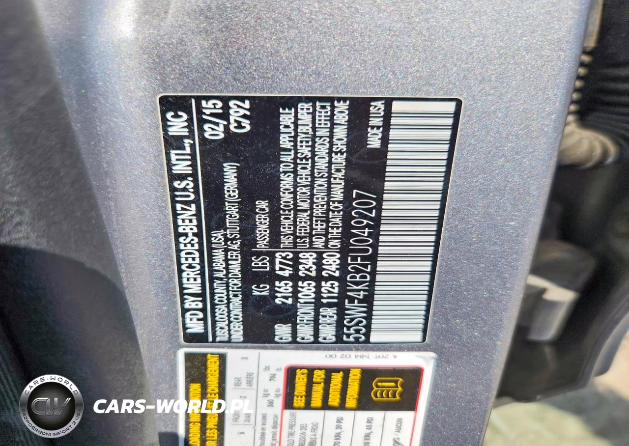 2015 Mercedes-Benz C 300 4Matic VIN:55SWF4KB2FU049207 - 12