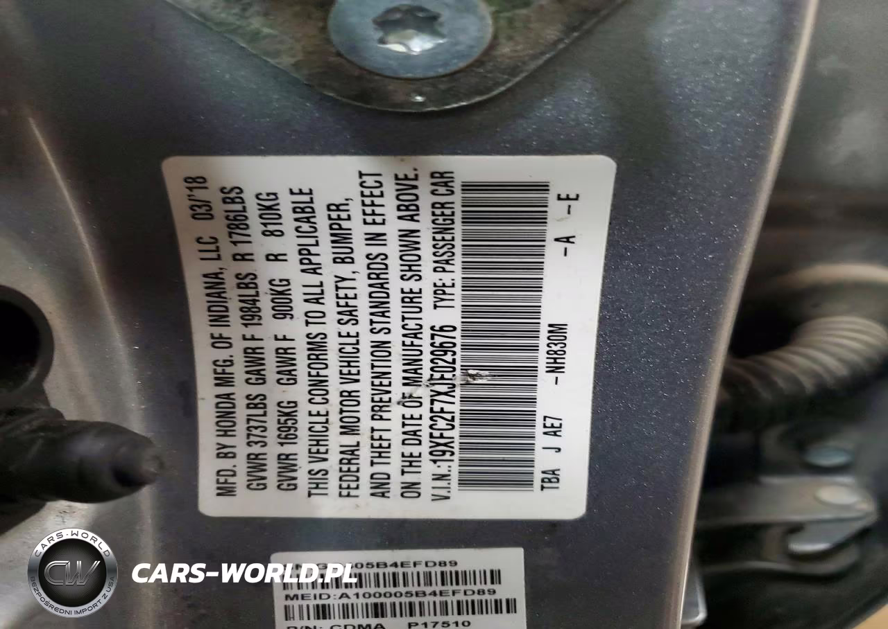 2018 Honda Civic Ex VIN:19XFC2F7XJE029676 - 12