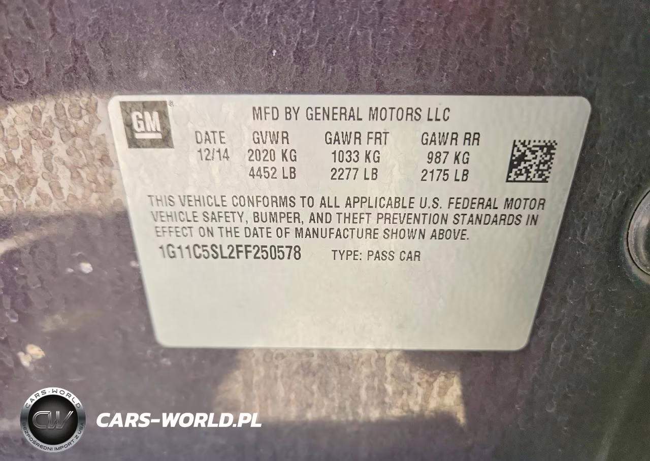 2015 Chevrolet Malibu 1Lt VIN:1G11C5SL2FF250578 - 12