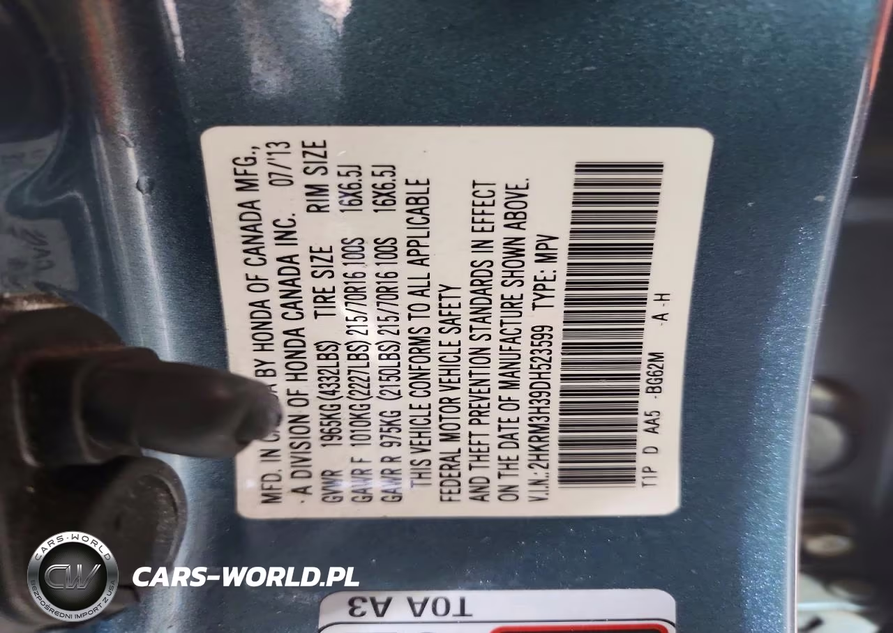 2013 Honda Cr-V Lx VIN:2HKRM3H39DH523599 - 13