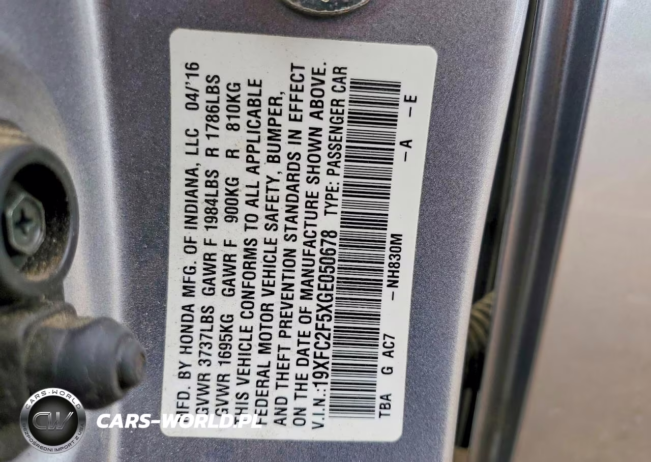 2016 Honda Civic Lx VIN:19XFC2F5XGE050678 - 13