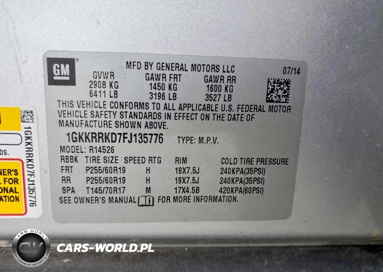 2015 GMC Acadia Slt-1 VIN:1GKKRRKD7FJ135776 - 13