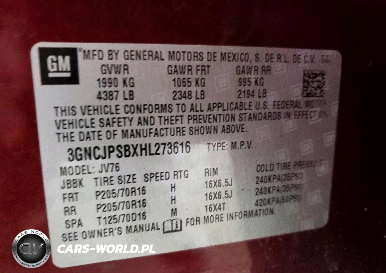 2017 Chevrolet Trax 1Lt VIN:3GNCJPSBXHL273616 - 14
