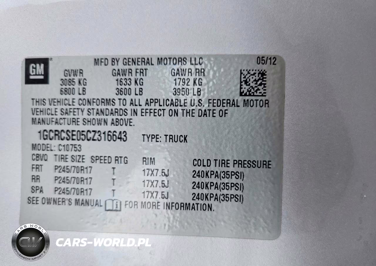2012 Chevrolet Silverado C1500 Lt VIN:1GCRCSE05CZ316643 - 12
