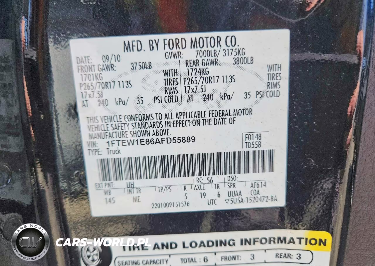 2010 Ford F150 Supercrew VIN:1FTEW1E86AFD55889 - 12