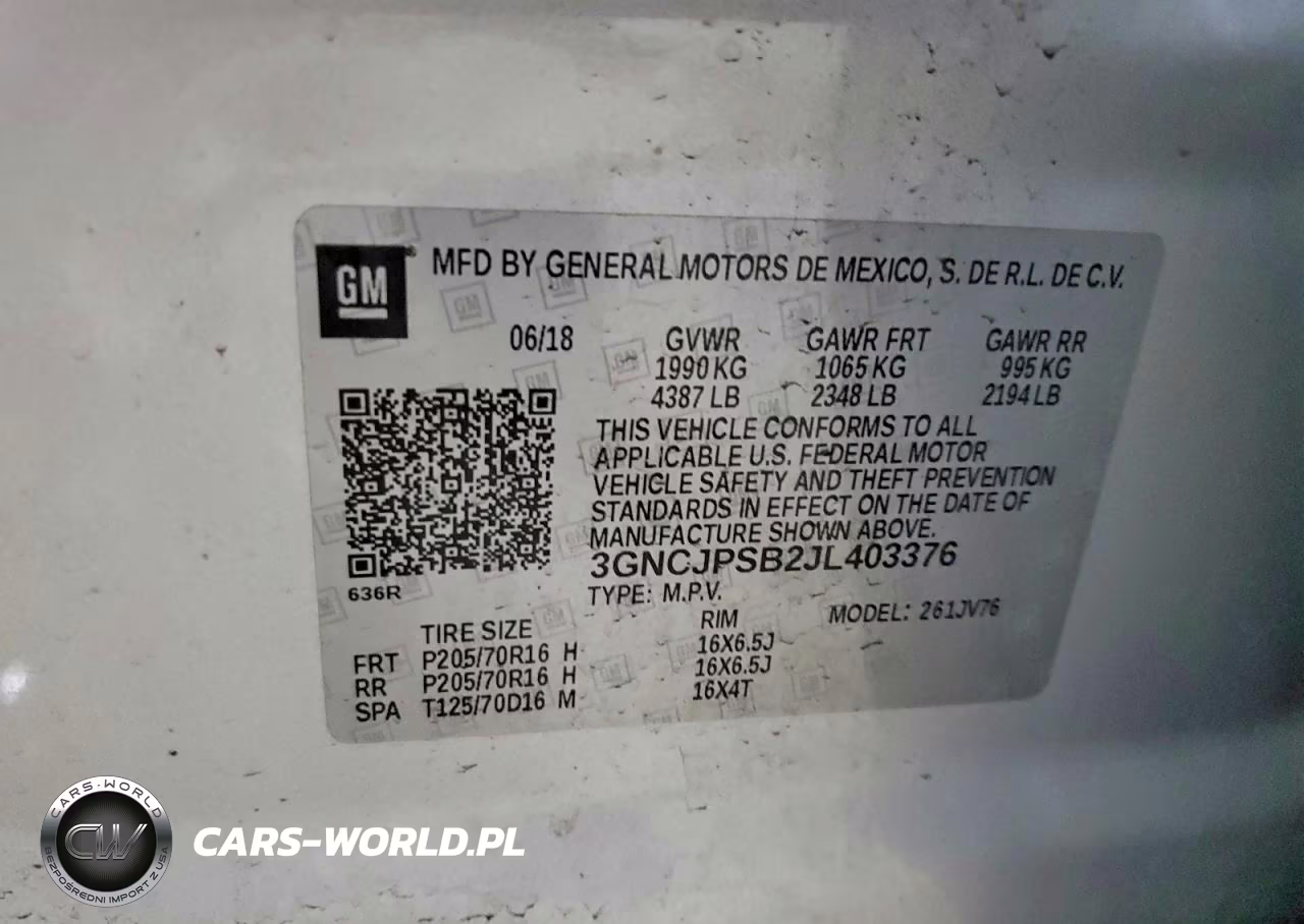 2018 Chevrolet Trax 1Lt VIN:3GNCJPSB2JL403376 - 13