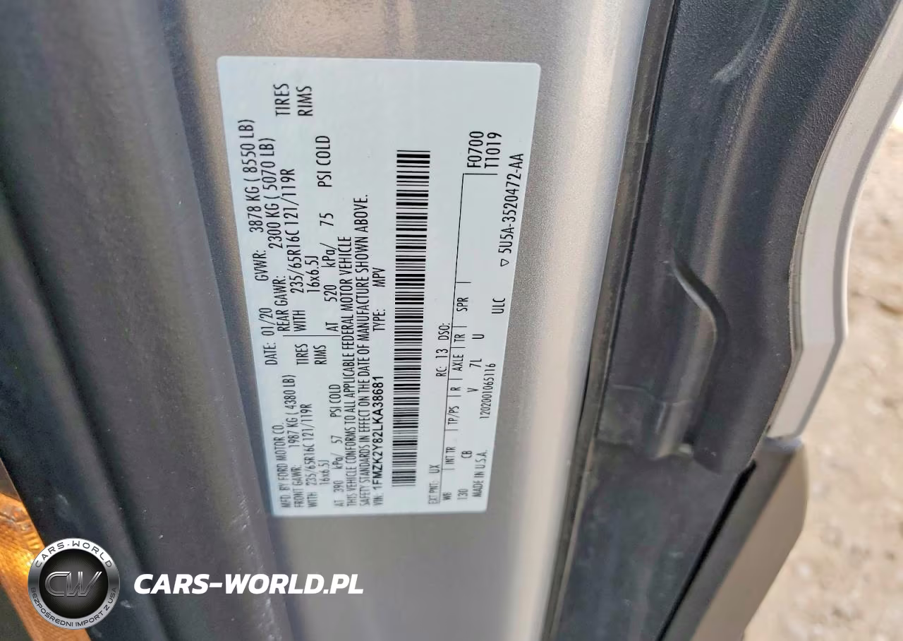 2020 Ford Transit T-150 VIN:1FMZK2Y82LKA38681 - 13