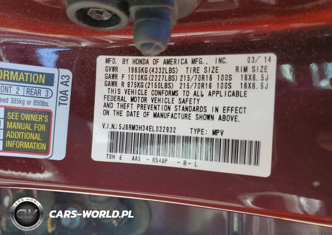 2014 Honda Cr-V Lx VIN:5J6RM3H34EL032932 - 13