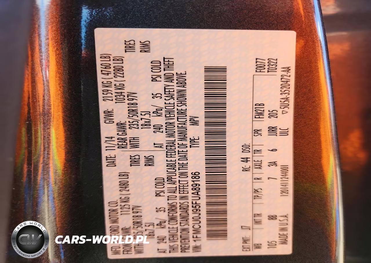 2015 Ford Escape Titanium VIN:1FMCU0J95FUA89186 - 13