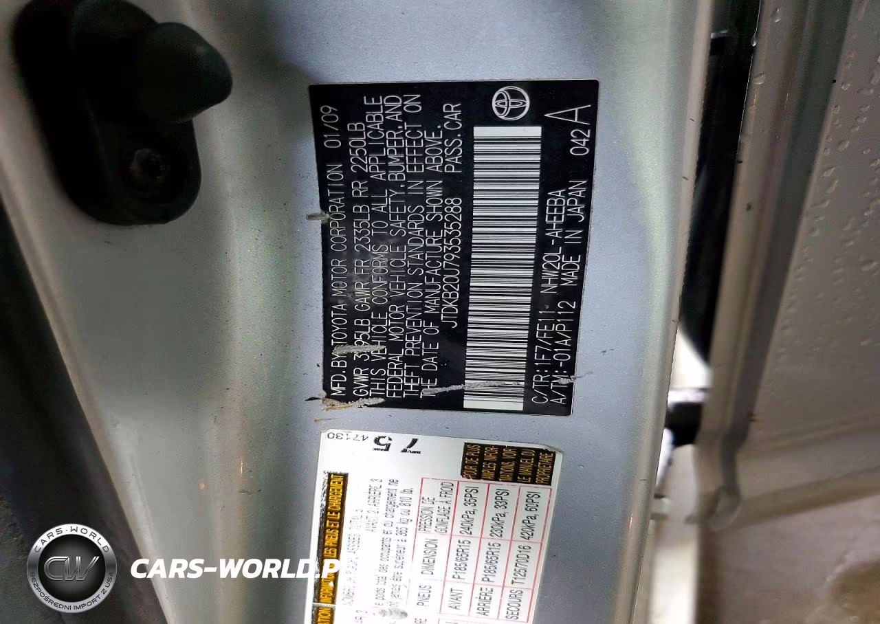 2009 Toyota Prius Base VIN:JTDKB20U793535288 - 12