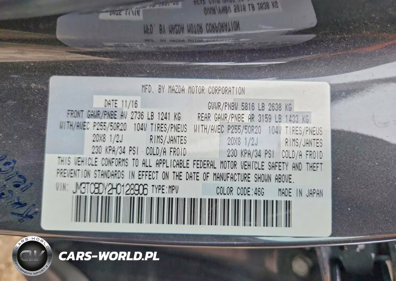 2017 Mazda Cx-9 Grand Touring VIN:JM3TCBDY2H0128906 - 13