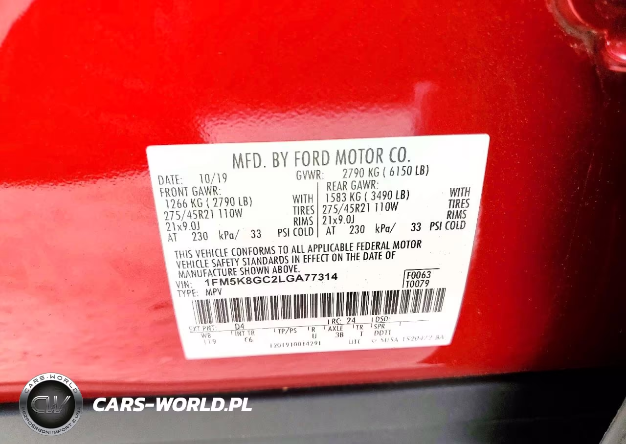 2020 Ford Explorer St VIN:1FM5K8GC2LGA77314 - 13