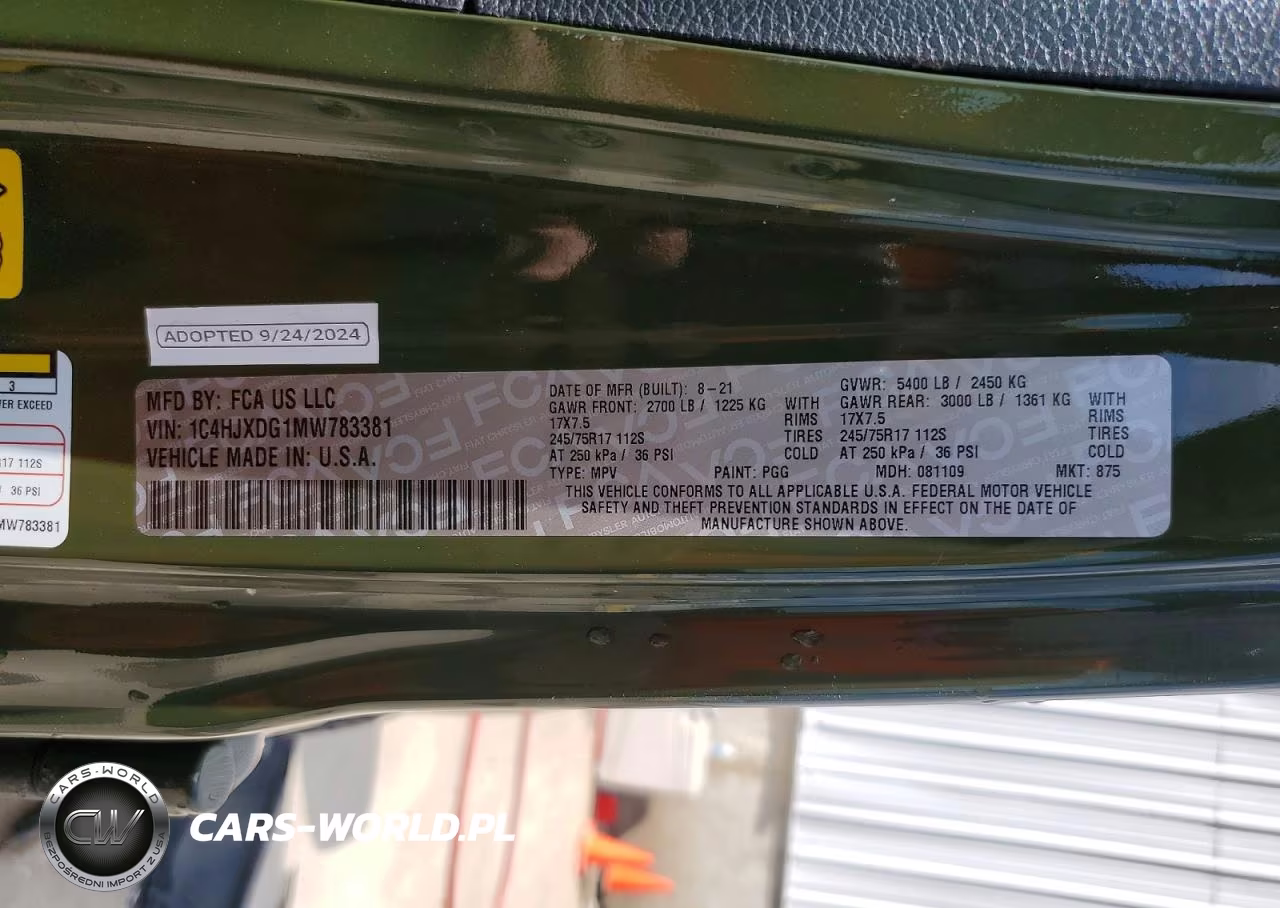 2021 Jeep Wrangler Unlimited Sport VIN:1C4HJXDG1MW783381 - 14