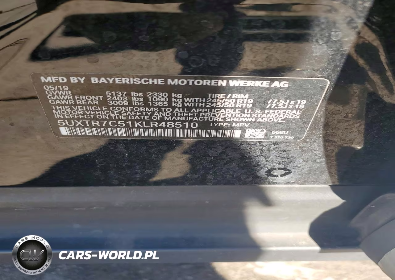 2019 BMW X3 Sdrive30I VIN:5UXTR7C51KLR48510 - 14