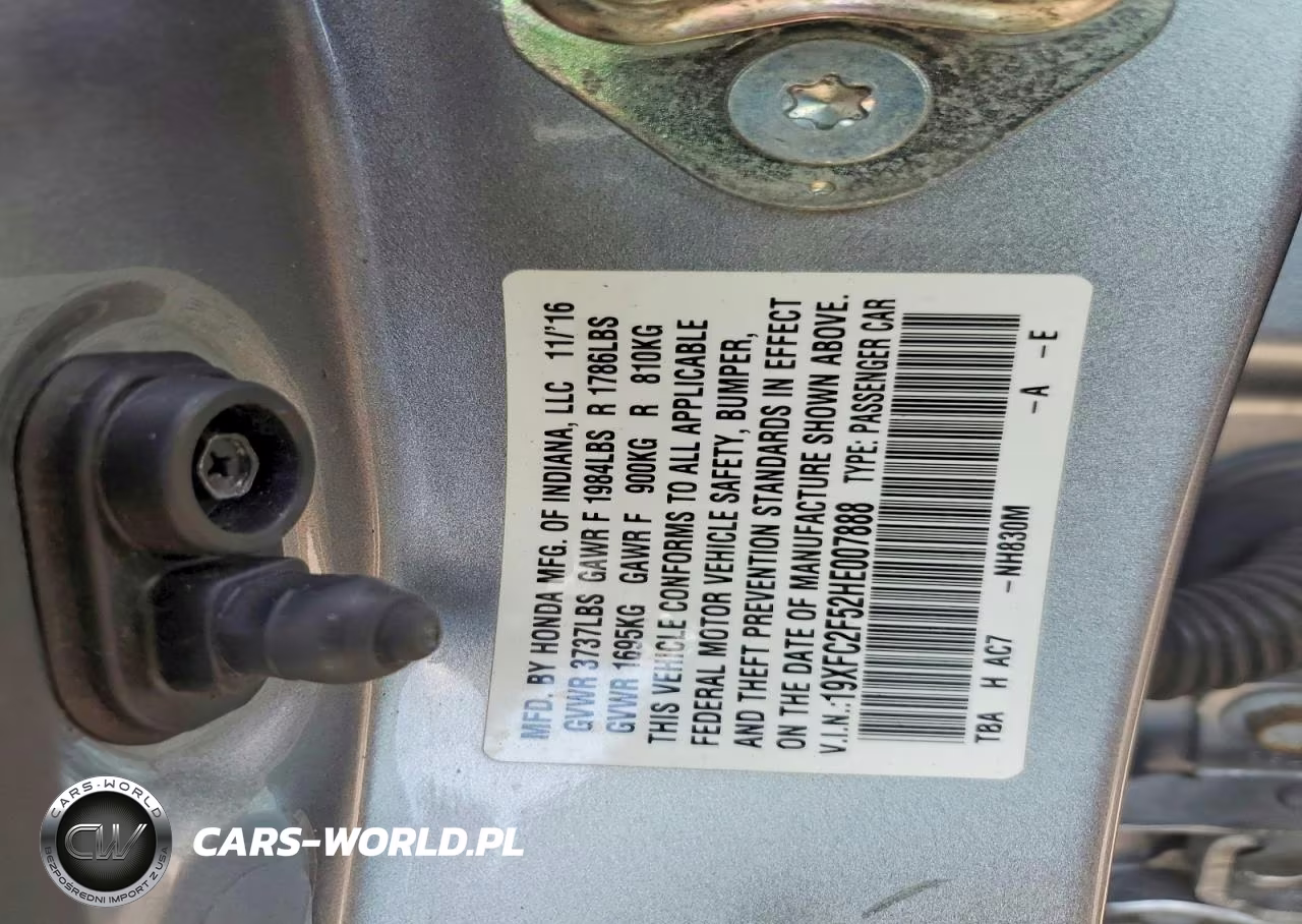2017 Honda Civic Lx VIN:19XFC2F52HE007888 - 12