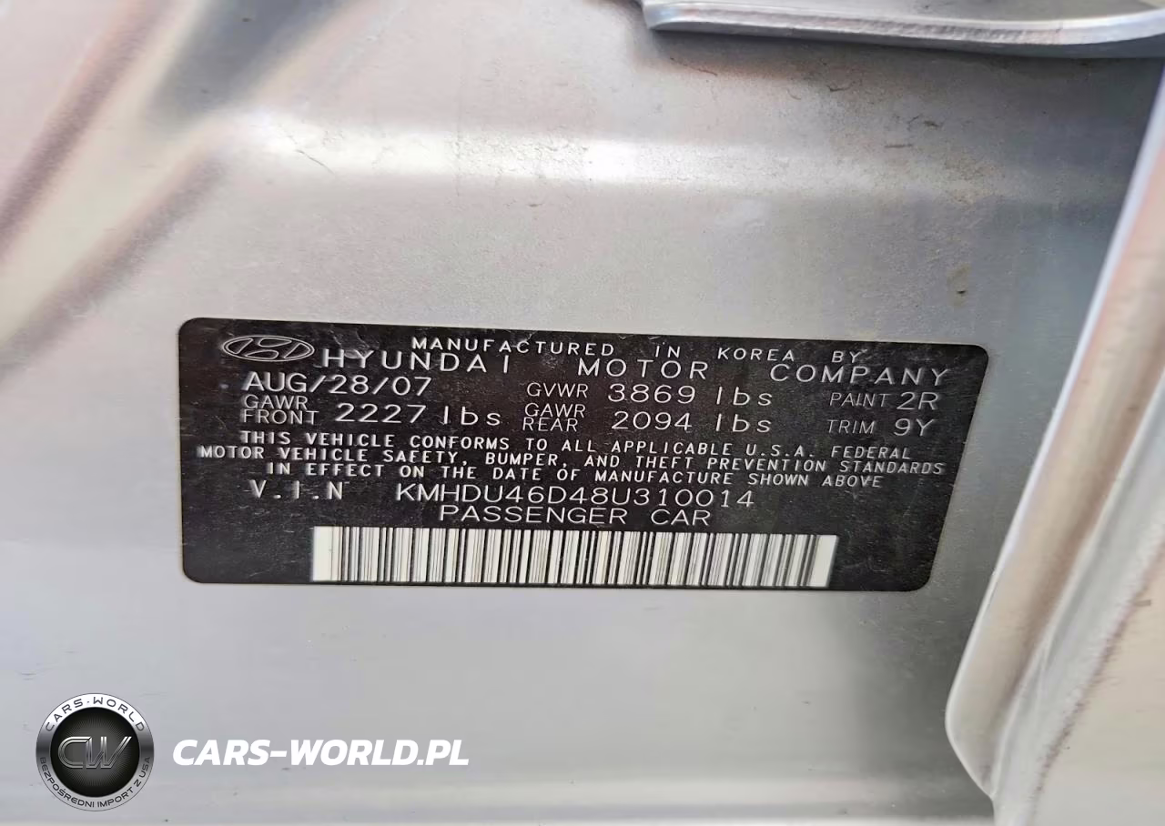 2008 Hyundai Elantra Gls VIN:KMHDU46D48U310014 - 12