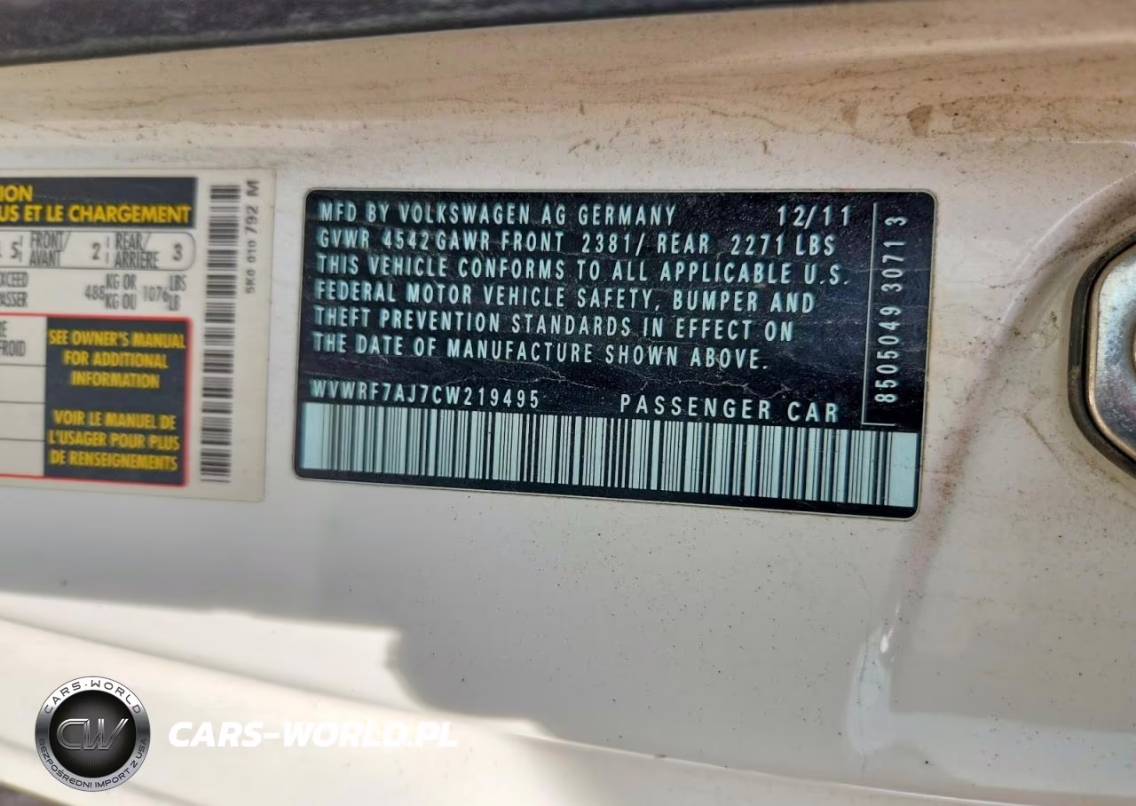 2012 Volkswagen Golf R VIN:WVWRF7AJ7CW219495 - 12
