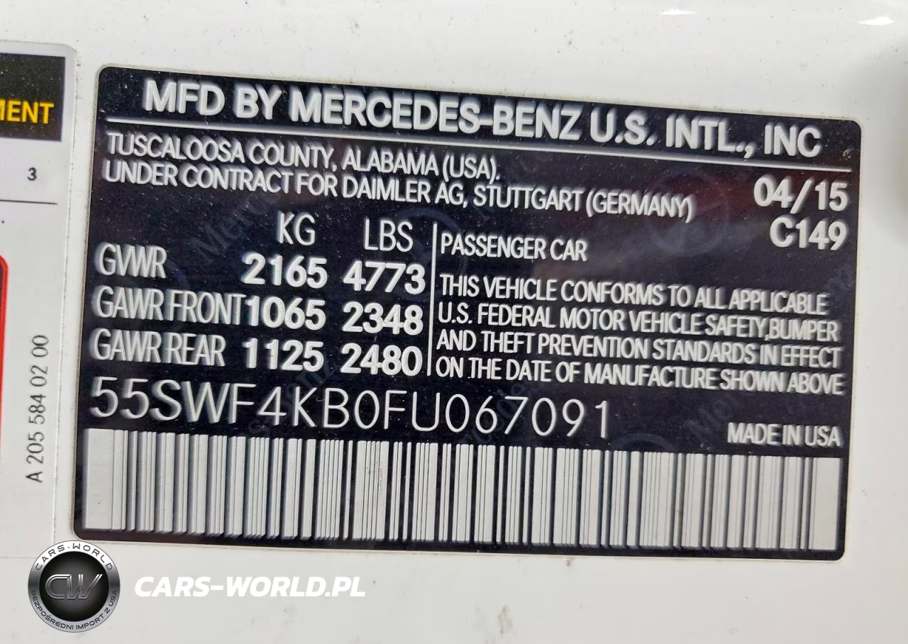 2015 Mercedes-Benz C 300 4Matic VIN:55SWF4KB0FU067091 - 12