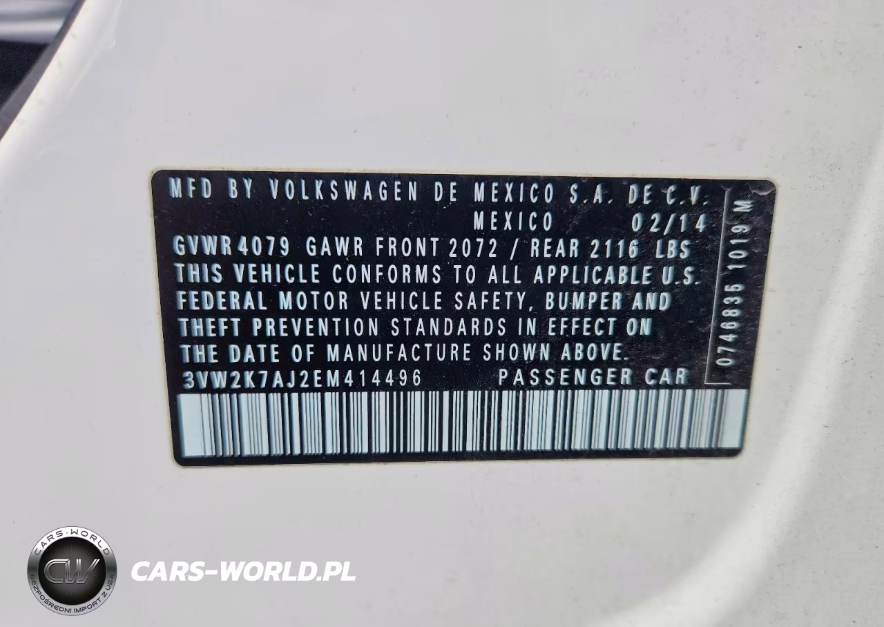 2014 Volkswagen Jetta Base VIN:3VW2K7AJ2EM414496 - 12