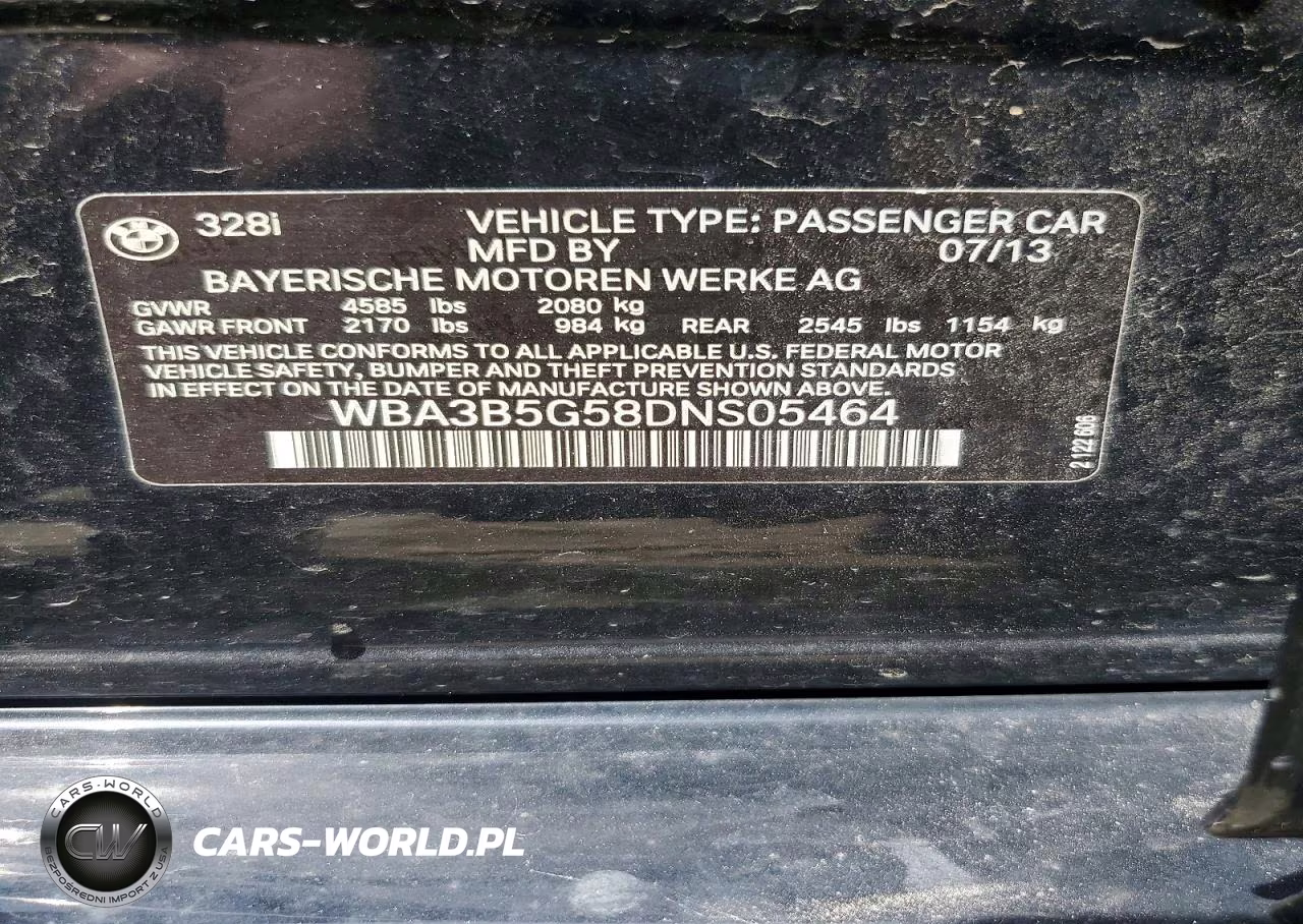 2013 BMW 328 Xi Sulev VIN:WBA3B5G58DNS05464 - 12