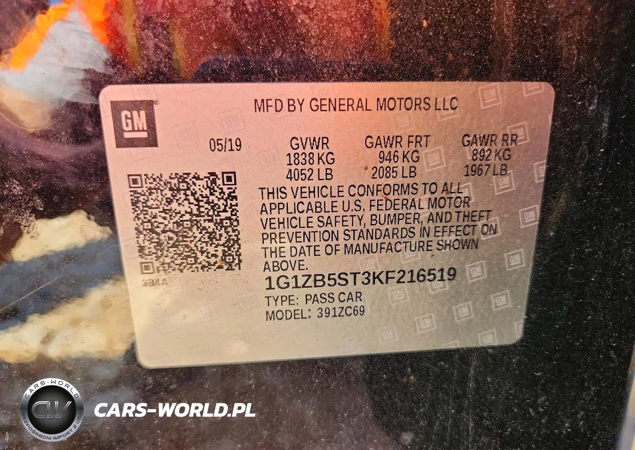2019 Chevrolet Malibu Ls VIN:1G1ZB5ST3KF216519 - 13