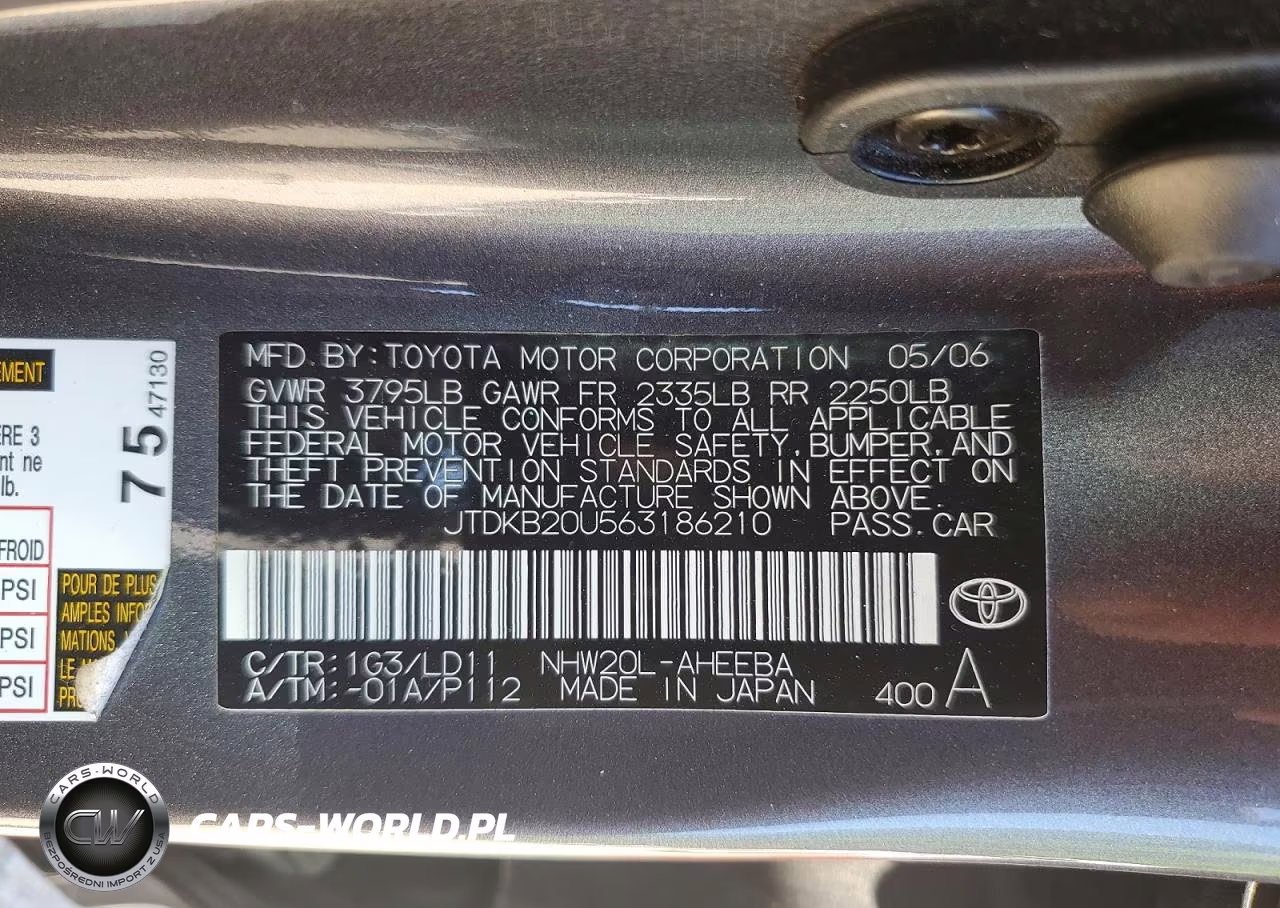 2006 Toyota Prius Base VIN:JTDKB20U563186210 - 12