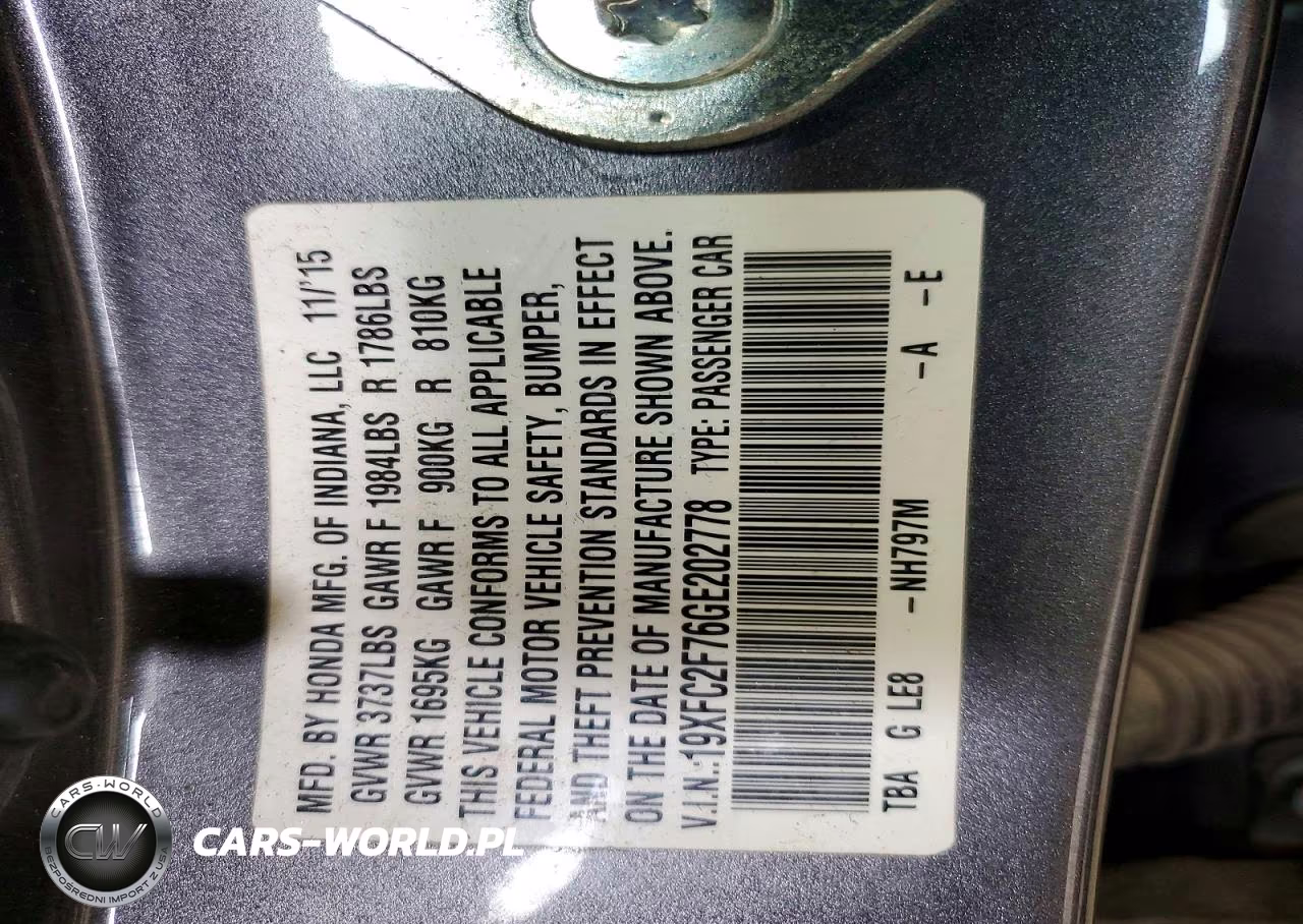 2016 Honda Civic Ex VIN:19XFC2F76GE202778 - 12