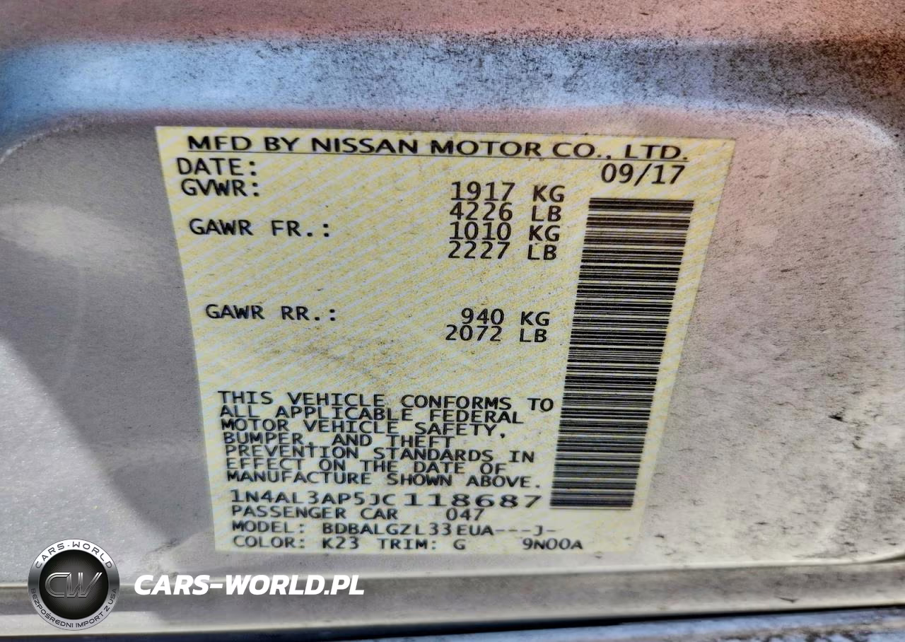 2018 Nissan Altima 2.5 S VIN:1N4AL3AP5JC118687 - 12
