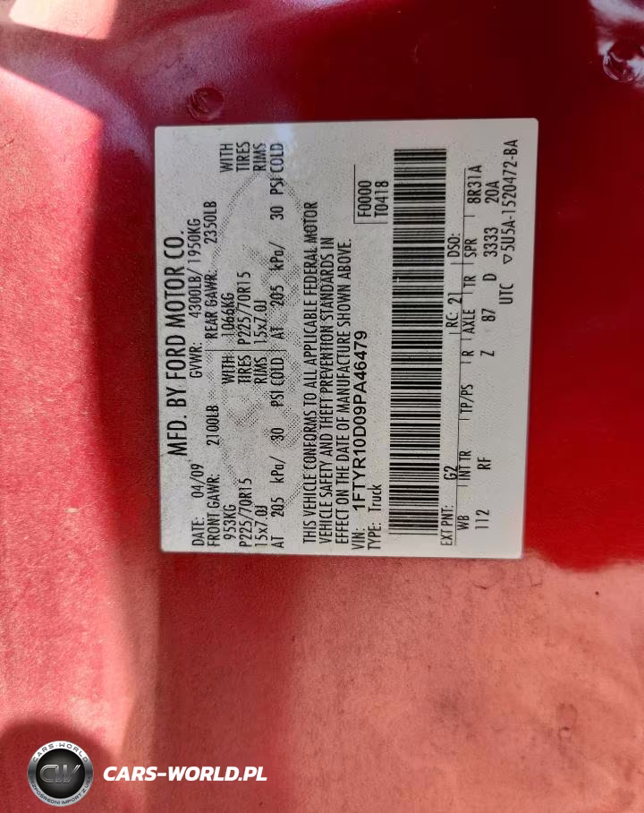 2009 Ford Ranger VIN:1FTYR10D09PA46479 - 13