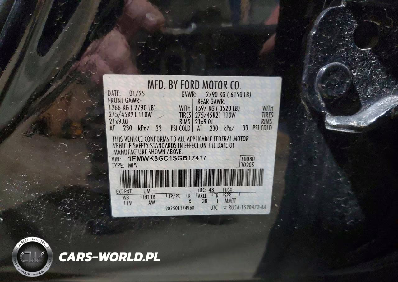 2025 Ford Explorer St VIN:1FMWK8GC1SGB17417 - 14