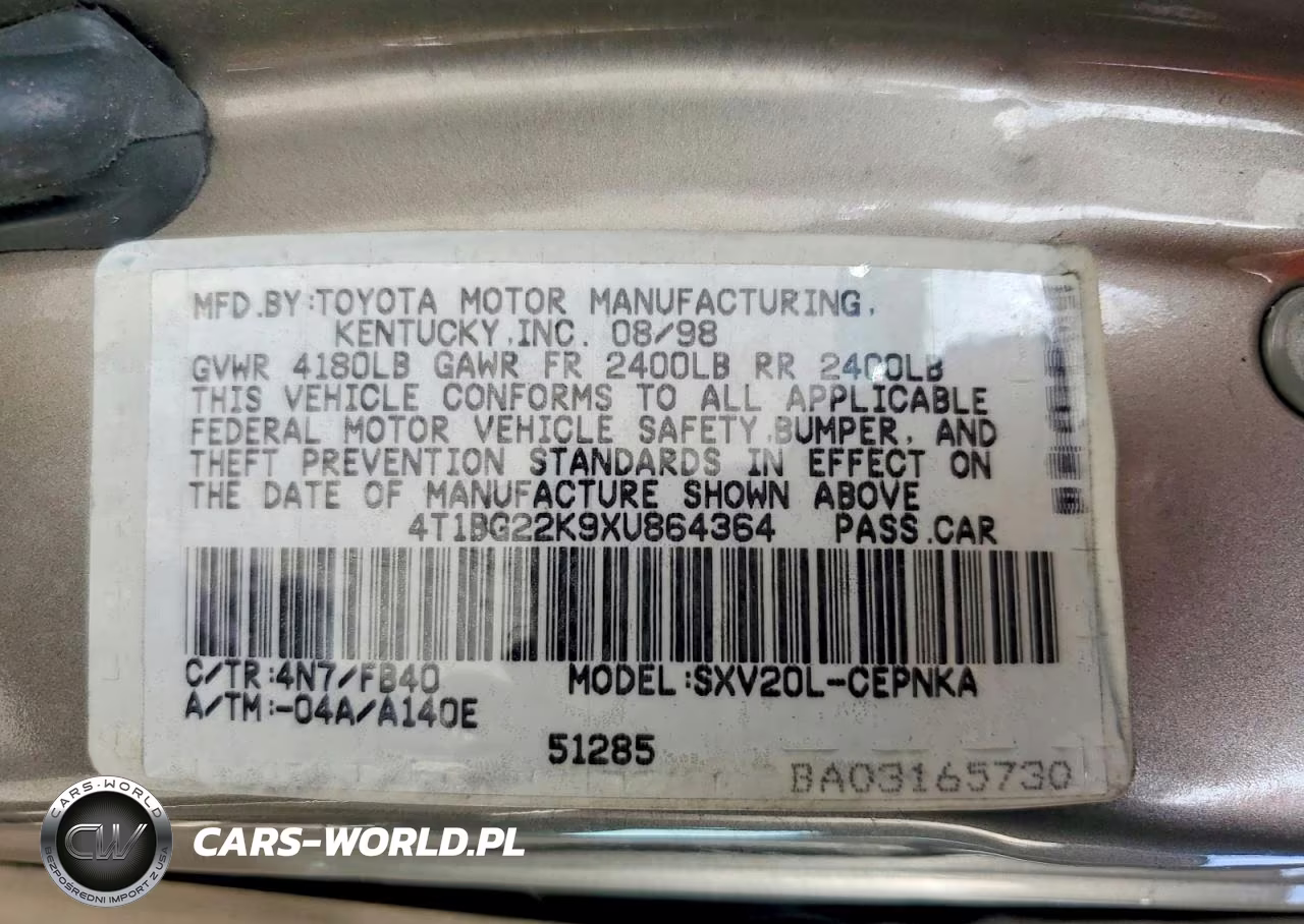 1999 Toyota Camry Le VIN:4T1BG22K9XU864364 - 12
