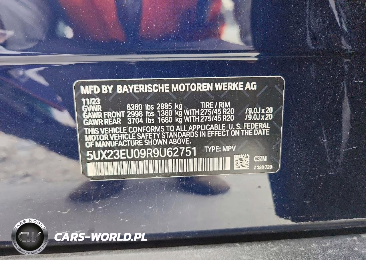 2024 BMW X5 xDrive40I VIN:5UX23EU09R9U62751 - 14