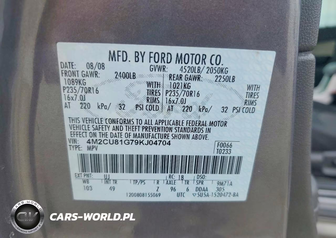 2009 Mercury Mariner VIN:4M2CU81G79KJ04704 - 14