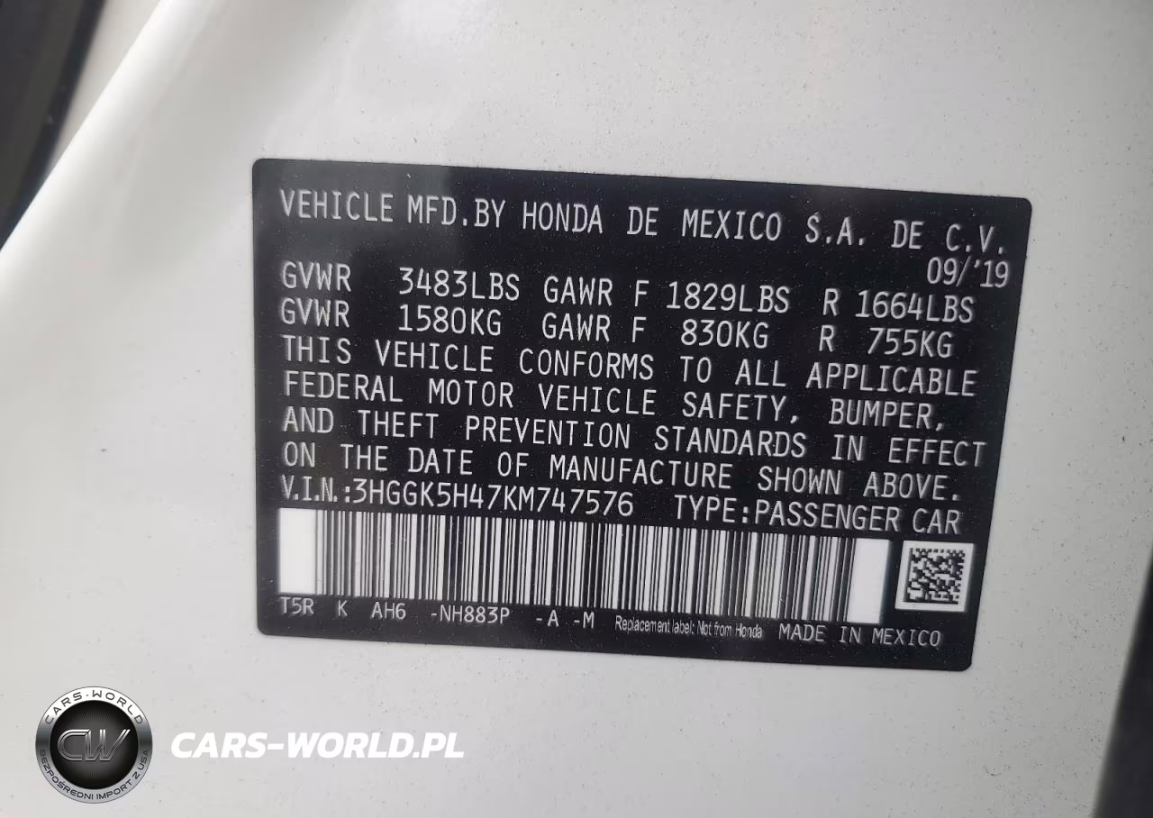 2019 Honda Fit Lx VIN:3HGGK5H47KM747576 - 12