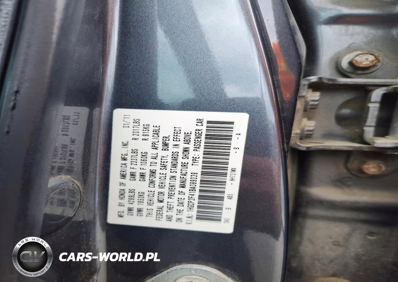 2011 Honda Accord Lxp VIN:1HGCP2F41BA089039 - 12