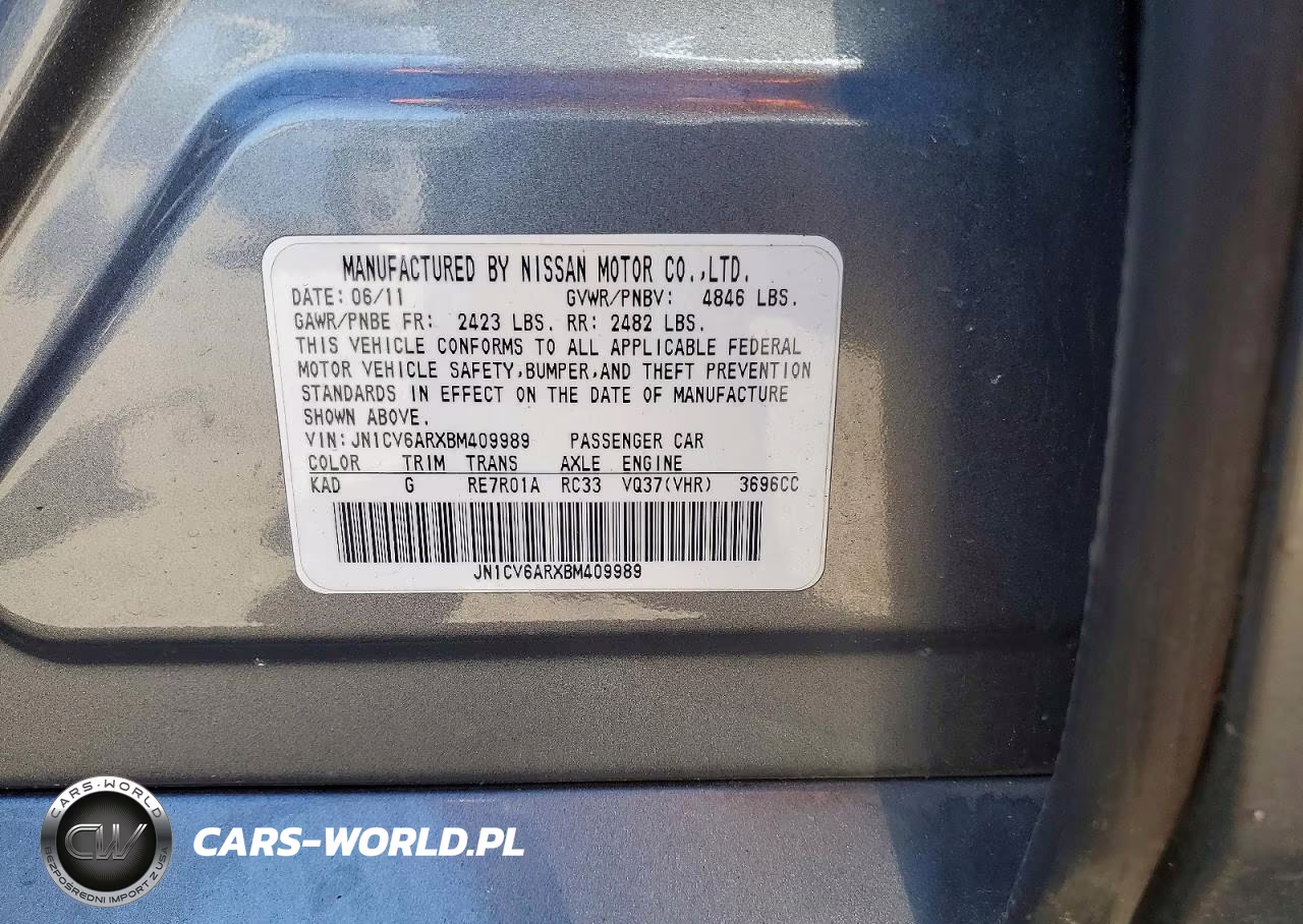 2011 Infiniti G37 Sedan X VIN:JN1CV6ARXBM409989 - 12