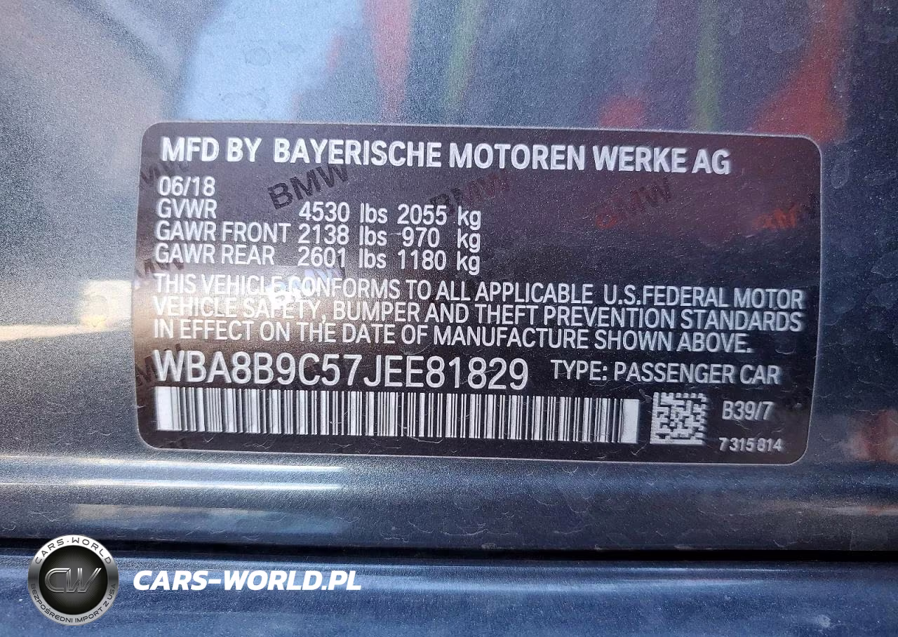 2018 BMW 330 I VIN:WBA8B9C57JEE81829 - 13