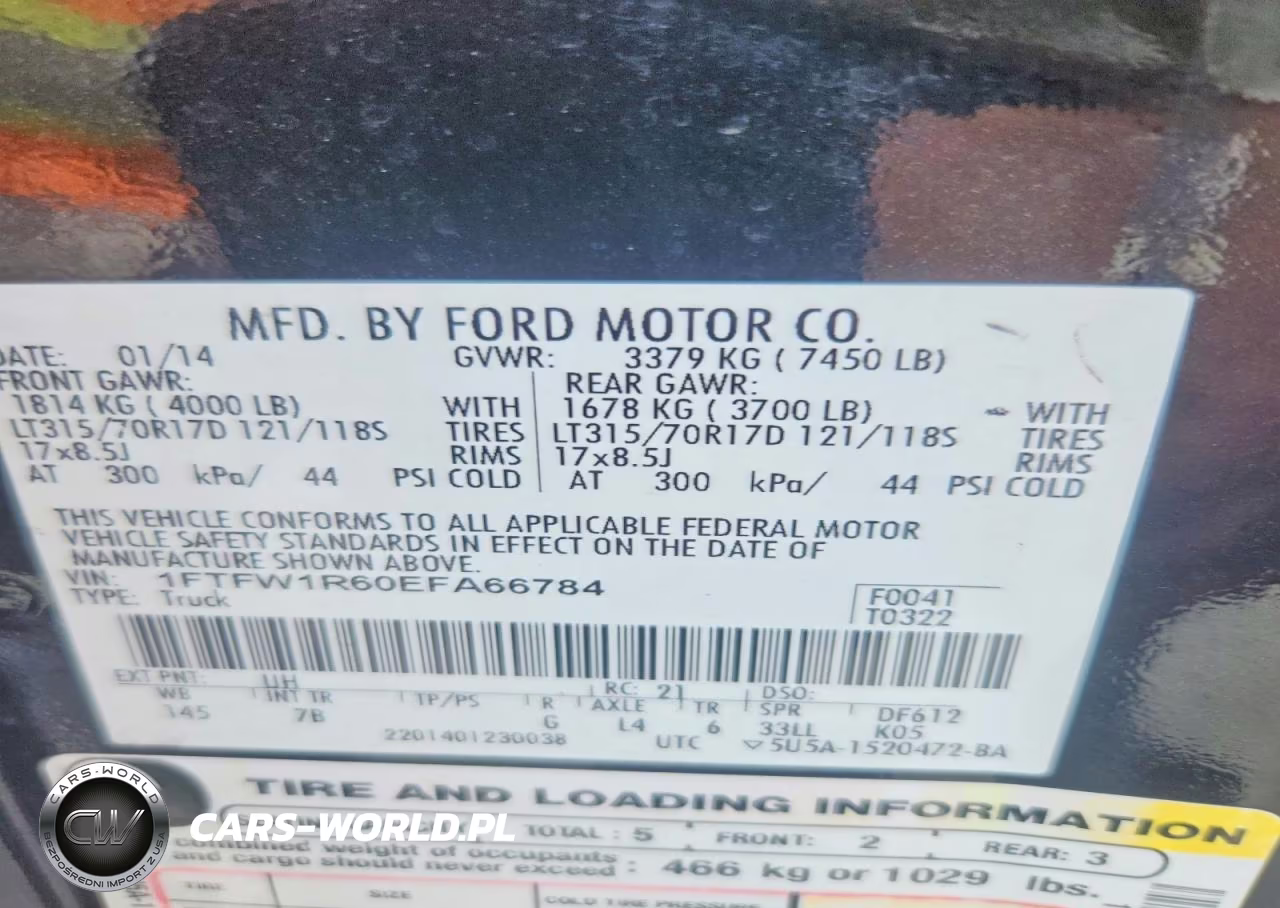 2014 Ford F150 Svt Raptor VIN:1FTFW1R60EFA66784 - 12