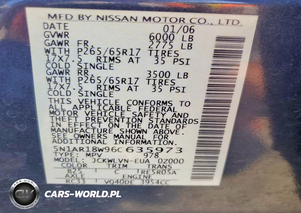 2006 Nissan Pathfinder S VIN:5N1AR18W96C635973 - 13