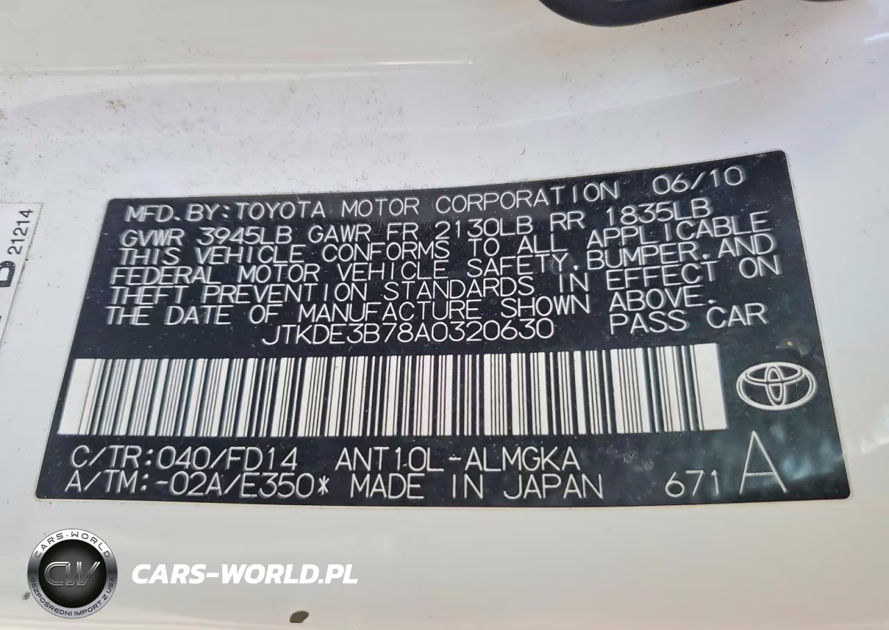 2010 Scion Tc Base VIN:JTKDE3B78A0320630 - 13